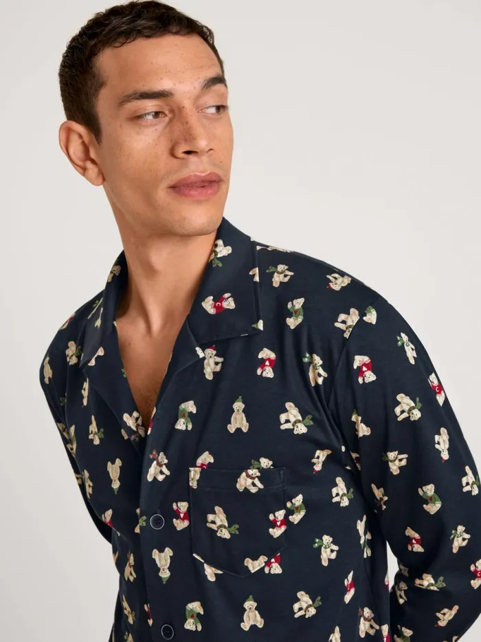 CALIDA Pyjamas Pyjama Buttoned Dark Sapphire 8211 Men