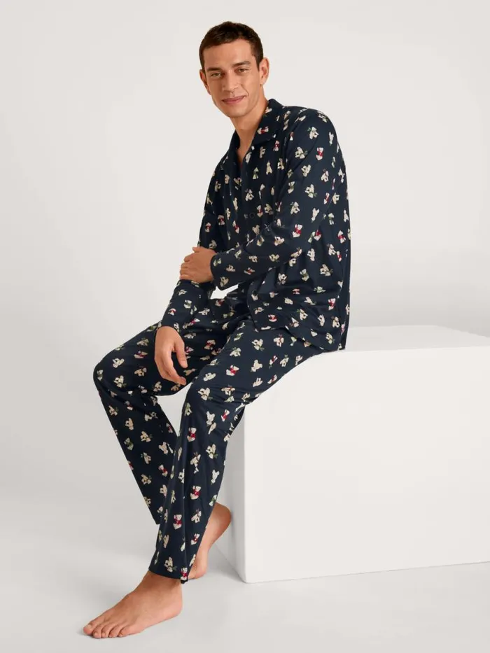 CALIDA Pyjamas Pyjama Buttoned Dark Sapphire 8211 Men