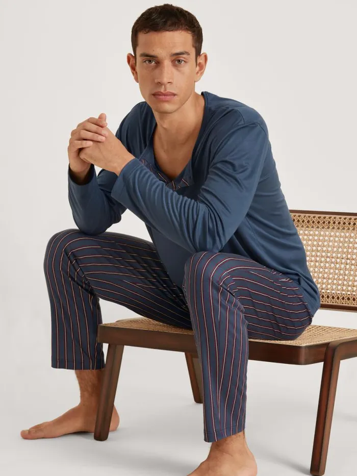 CALIDA Pyjamas Pyjama Ink Blue 8211 Men