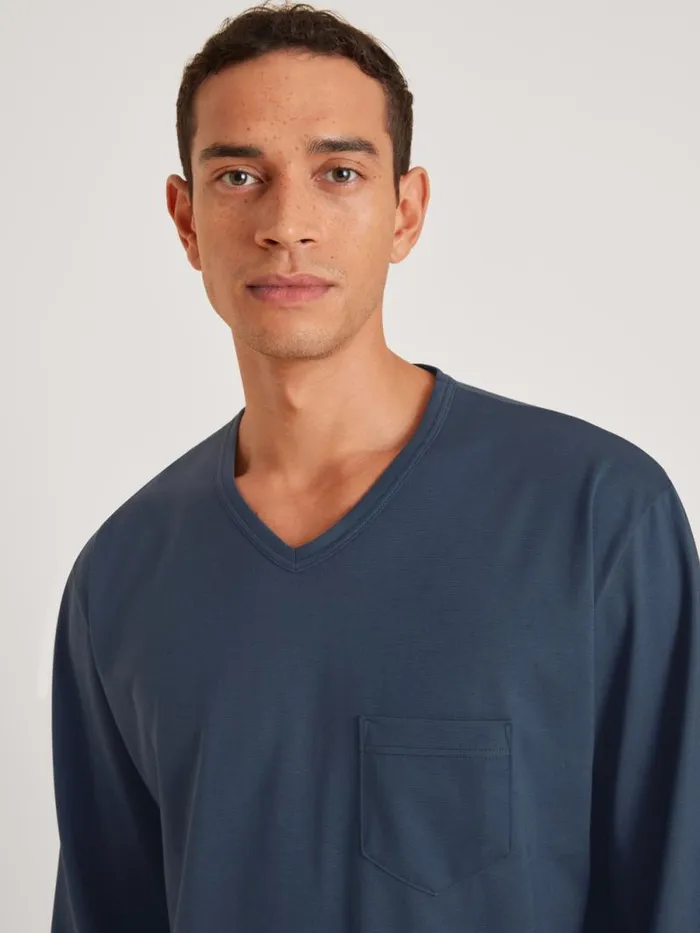 CALIDA Pyjamas Pyjama Saragossa Blue 8211 Men