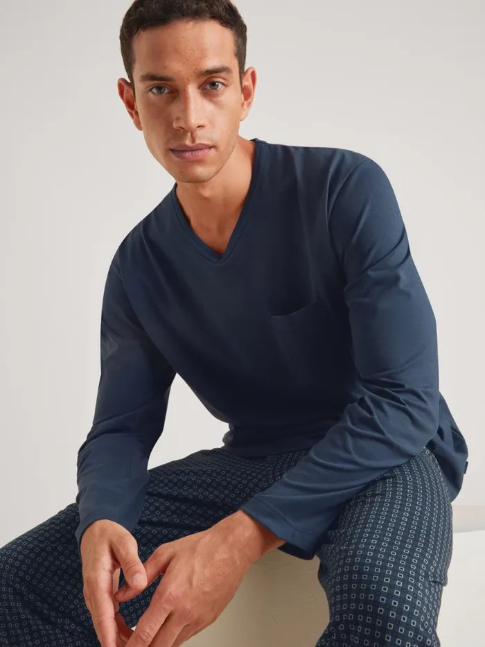 CALIDA Pyjamas Pyjama Saragossa Blue 8211 Men