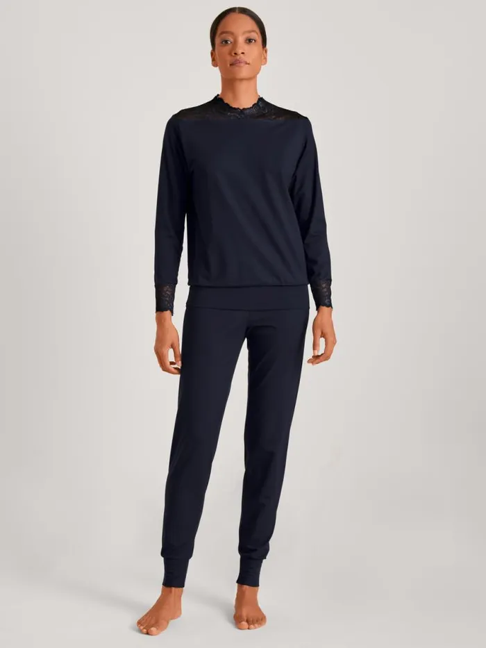CALIDA Pyjamas Pyjama With Cuff Dark Lapis Blue 8211 Women
