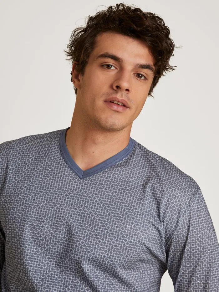 CALIDA Pyjamas Pyjama With Cuff Vintage Indigo 8211 Men
