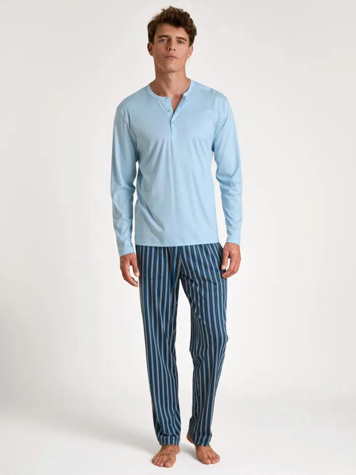 CALIDA Shirts Shirt Long Sleeve Cascade Blue 8211 Men