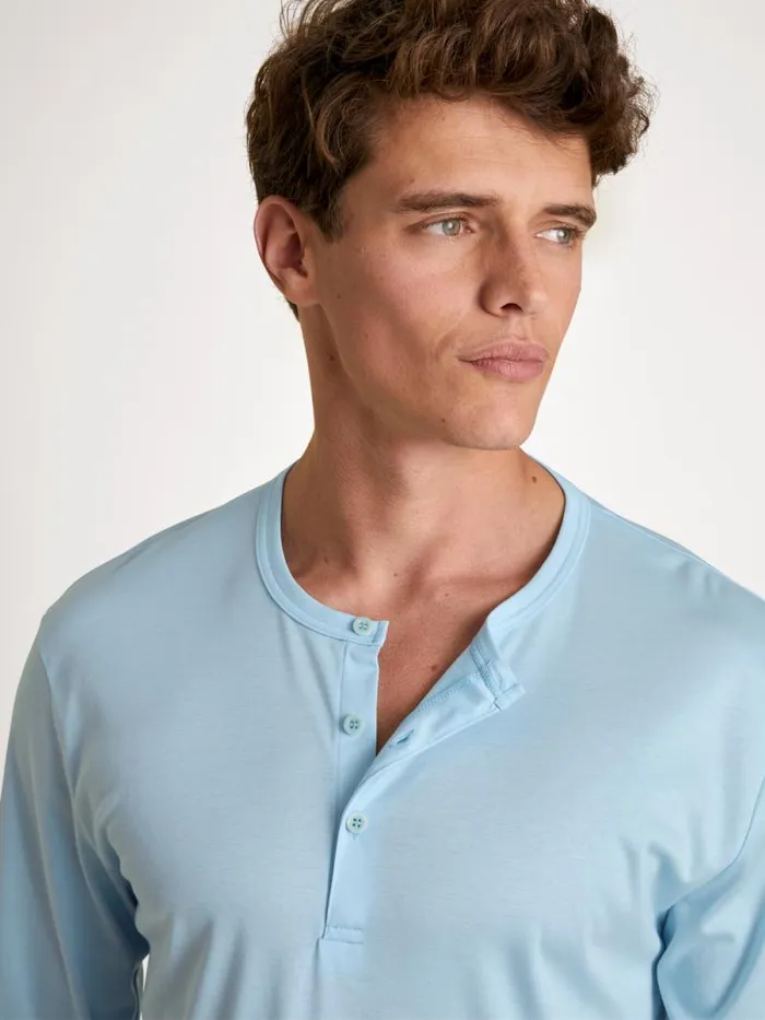 CALIDA Shirts Shirt Long Sleeve Cascade Blue 8211 Men