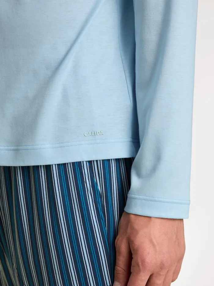 CALIDA Shirts Shirt Long Sleeve Cascade Blue 8211 Men