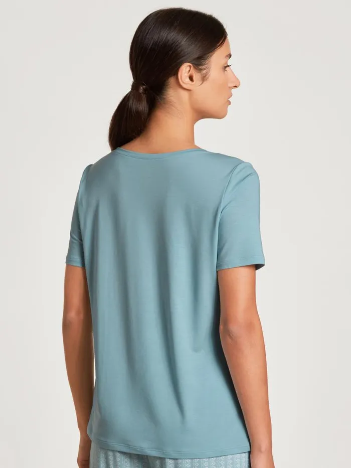 CALIDA Show All Shirt Shortsleeve Blue Satin 8211 Women