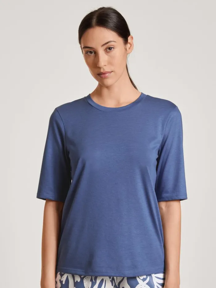 CALIDA Show All Shirt Short Sleeve Marine Water Blue 8211 Women
