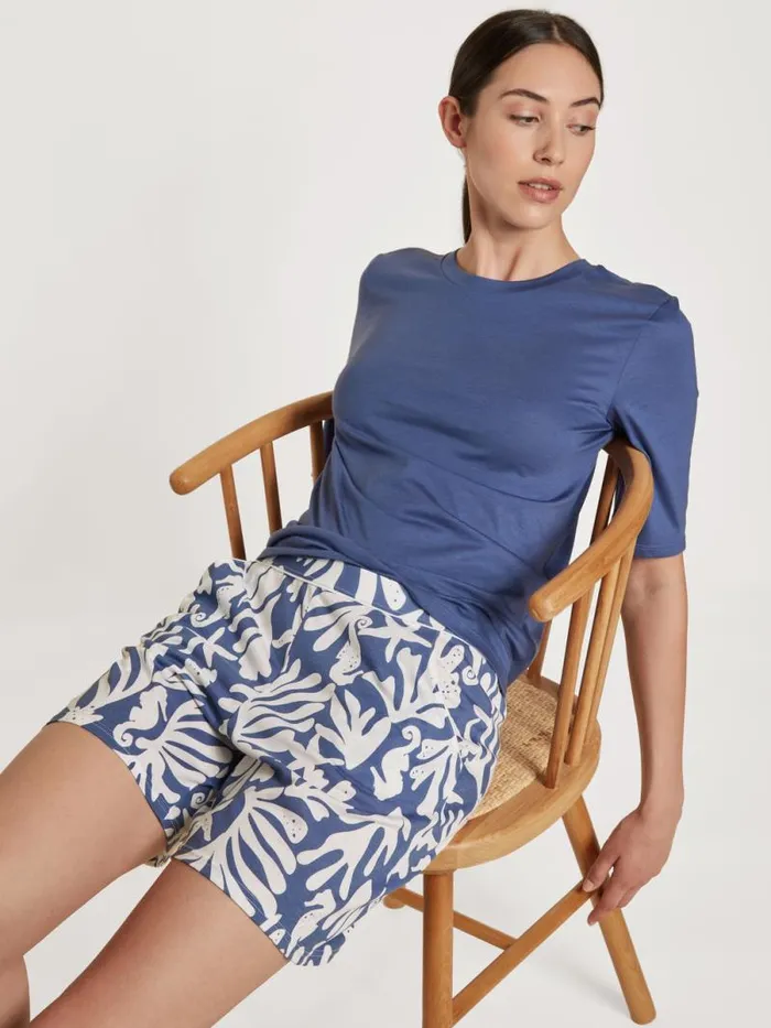 CALIDA Show All Shirt Short Sleeve Marine Water Blue 8211 Women