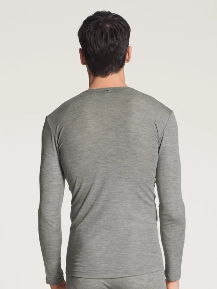 CALIDA Undershirts Shirt Long Sleeve Platin Mel 8211 Men