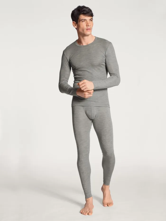 CALIDA Undershirts Shirt Long Sleeve Platin Mel 8211 Men