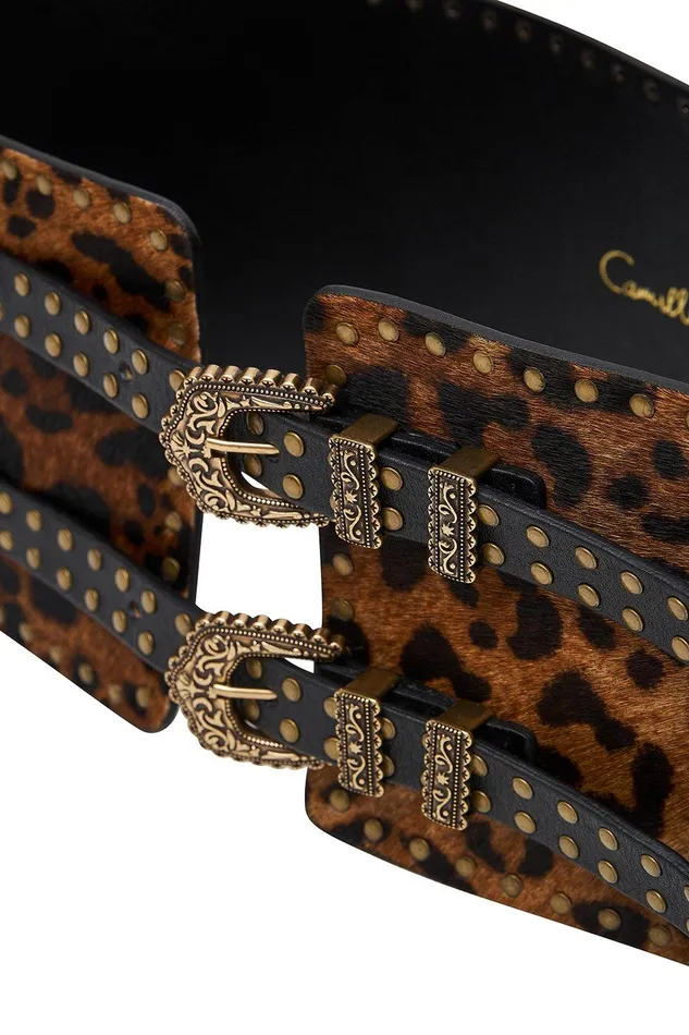 Camilla Belts Wide Double Buckle Belt Fire At Night 8211 Accessories