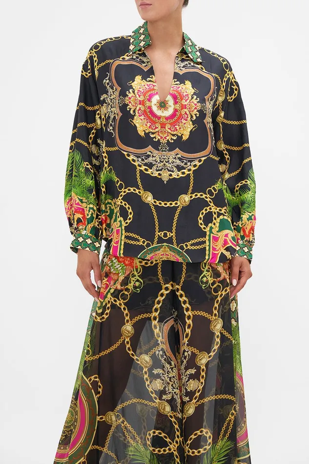 Camilla Blouses and Shirts Vneck Blouse With Collar Jealousy And Jewels 8211 Womens Camilla Blouses and Shirts Vneck Blouse With Collar Jealousy And Jewels 8211 Womens