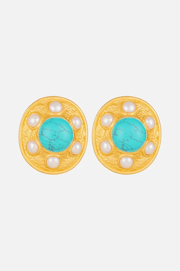 Camilla Jewellery Vivienne Turquoise And Pearl Earrings Multi 8211 Accessories Camilla Jewellery Vivienne Turquoise And Pearl Earrings Multi 8211 Accessories