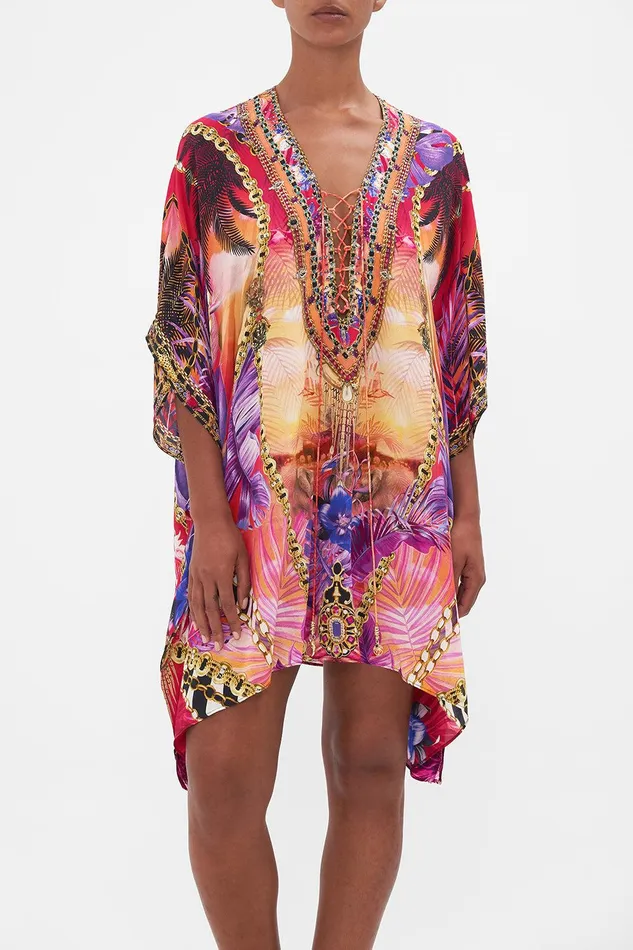 Camilla Kaftans Short Lace Up Kaftan Wild Loving 8211 Womens Camilla Kaftans Short Lace Up Kaftan Wild Loving 8211 Womens