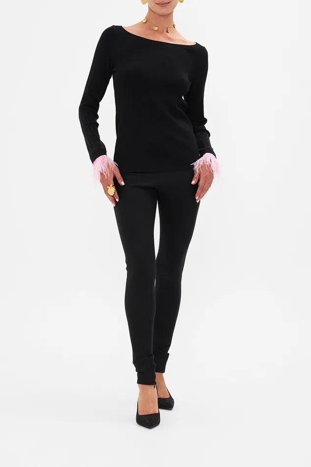 Camilla Knitwear Boat Neck Knit With Detachable Feathers Florence Field Day 8211 Womens Camilla Knitwear Boat Neck Knit With Detachable Feathers Florence Field Day 8211 Womens