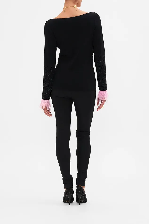 Camilla Knitwear Boat Neck Knit With Detachable Feathers Florence Field Day 8211 Womens Camilla Knitwear Boat Neck Knit With Detachable Feathers Florence Field Day 8211 Womens