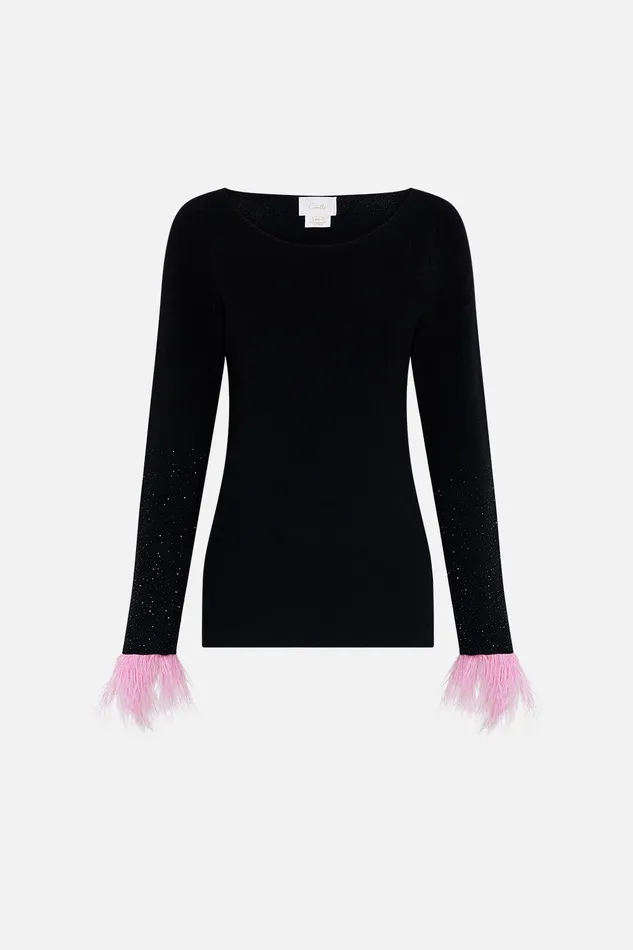 Camilla Knitwear Boat Neck Knit With Detachable Feathers Florence Field Day 8211 Womens Camilla Knitwear Boat Neck Knit With Detachable Feathers Florence Field Day 8211 Womens