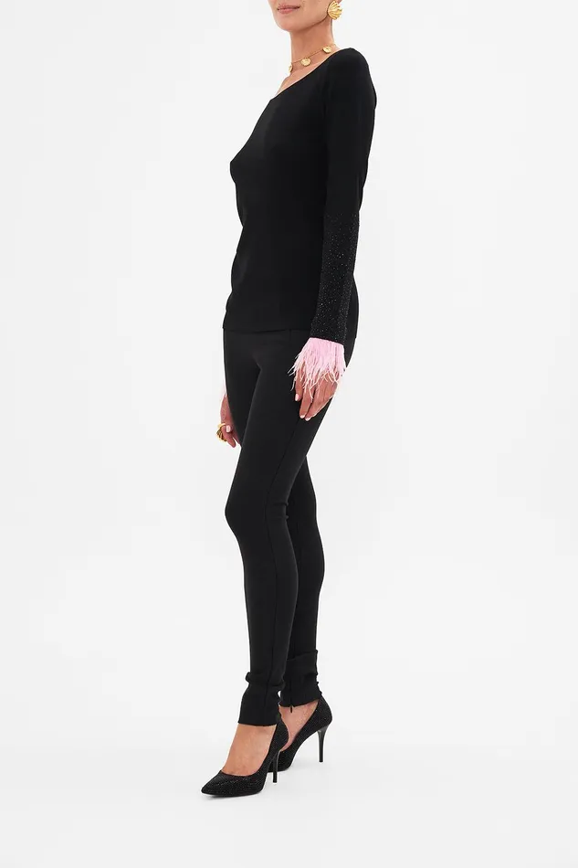 Camilla Knitwear Boat Neck Knit With Detachable Feathers Florence Field Day 8211 Womens Camilla Knitwear Boat Neck Knit With Detachable Feathers Florence Field Day 8211 Womens