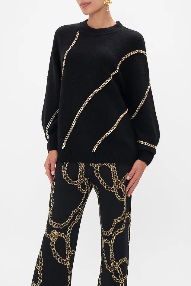 Camilla Knitwear Crew Neck Full Sleeve Jumper With Chains Tether Me Not 8211 Womens Camilla Knitwear Crew Neck Full Sleeve Jumper With Chains Tether Me Not 8211 Womens