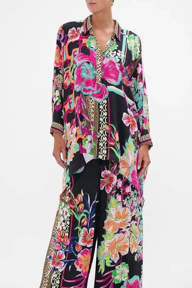 Camilla Long Sleeve Tops Button Up Top With Draped Back Printed Prima Vera 8211 Womens Camilla Long Sleeve Tops Button Up Top With Draped Back Printed Prima Vera 8211 Womens