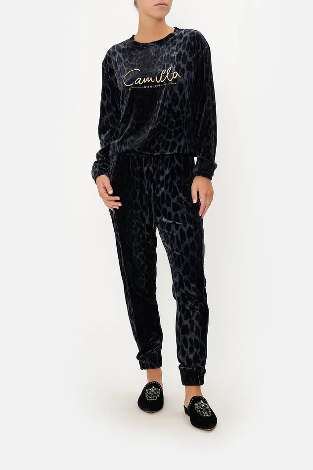Camilla Loungewear Round Neck Sweater Shes A Crazy Cat 8211 Womens