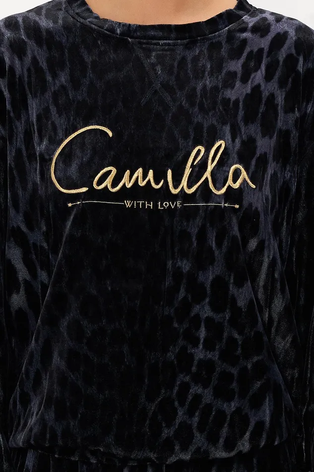 Camilla Loungewear Round Neck Sweater Shes A Crazy Cat 8211 Womens