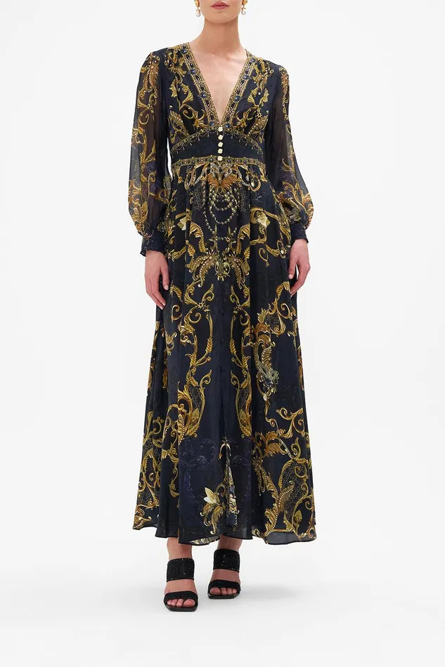 Camilla Maxi Dresses Button Dress With Shaped Waistband Moonlight Melodies 8211 Womens Camilla Maxi Dresses Button Dress With Shaped Waistband Moonlight Melodies 8211 Womens