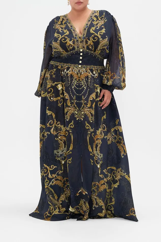 Camilla Maxi Dresses Button Dress With Shaped Waistband Moonlight Melodies 8211 Womens Camilla Maxi Dresses Button Dress With Shaped Waistband Moonlight Melodies 8211 Womens