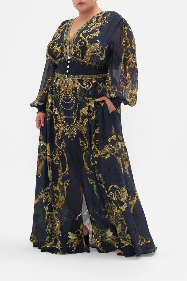 Camilla Maxi Dresses Button Dress With Shaped Waistband Moonlight Melodies 8211 Womens Camilla Maxi Dresses Button Dress With Shaped Waistband Moonlight Melodies 8211 Womens