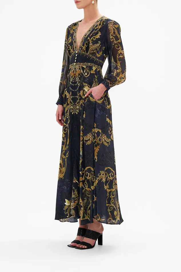 Camilla Maxi Dresses Button Dress With Shaped Waistband Moonlight Melodies 8211 Womens Camilla Maxi Dresses Button Dress With Shaped Waistband Moonlight Melodies 8211 Womens