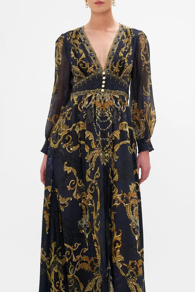 Camilla Maxi Dresses Button Dress With Shaped Waistband Moonlight Melodies 8211 Womens Camilla Maxi Dresses Button Dress With Shaped Waistband Moonlight Melodies 8211 Womens