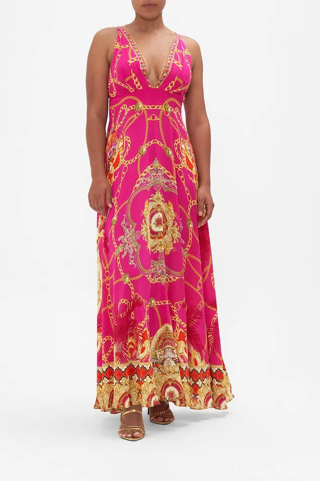 Camilla Maxi Dresses Plunge Neck Maxi Dress Wild And Running 8211 Womens
