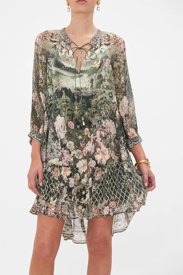 Camilla Mini Dresses Short Gathered Panel Dress Garden Of Good Fortune 8211 Womens Camilla Mini Dresses Short Gathered Panel Dress Garden Of Good Fortune 8211 Womens