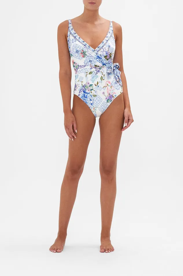 Camilla One Pieces Wrap Tie One Piece Paint Me Positano 8211 Womens