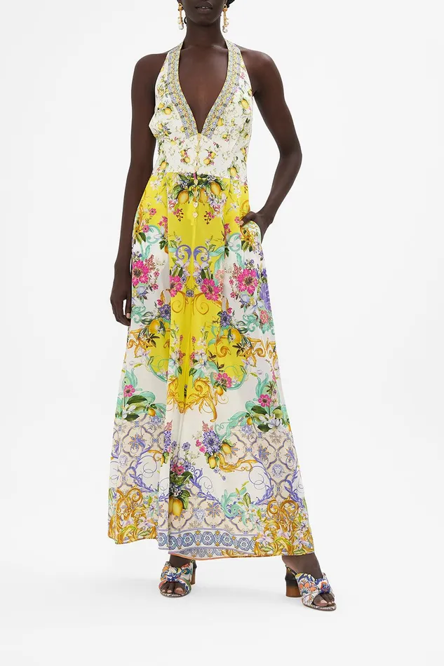 Camilla Playsuits and Jumpsuits Halterneck Jumpsuit With Tie Neck Caterina Spritz 8211 Womens Camilla Playsuits and Jumpsuits Halterneck Jumpsuit With Tie Neck Caterina Spritz 8211 Womens