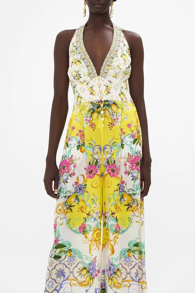 Camilla Playsuits and Jumpsuits Halterneck Jumpsuit With Tie Neck Caterina Spritz 8211 Womens Camilla Playsuits and Jumpsuits Halterneck Jumpsuit With Tie Neck Caterina Spritz 8211 Womens