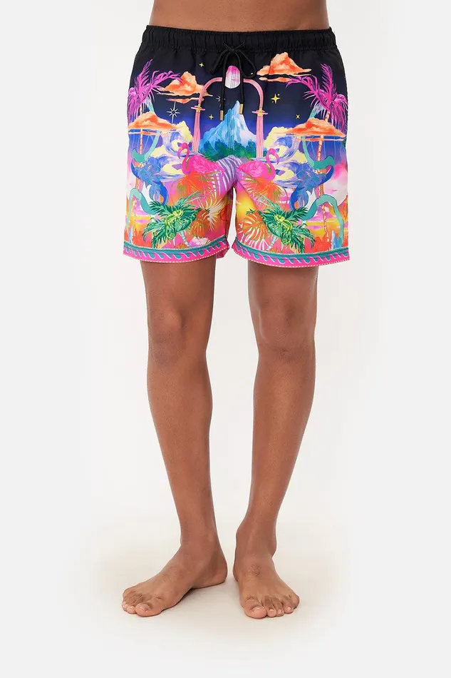Camilla Sale Mens Elastic Waist Boardshort Flight Of The Flamingo 8211 Mens Camilla Sale Mens Elastic Waist Boardshort Flight Of The Flamingo 8211 Mens