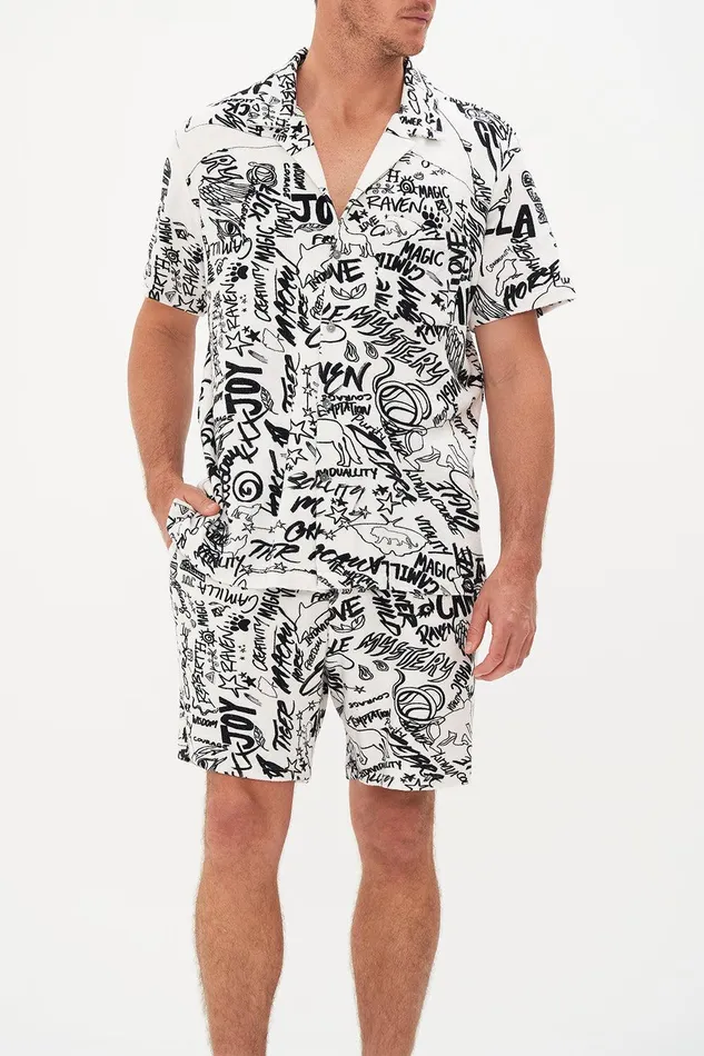 Camilla Sale Mens Terry Towelling Short Sleeve Button Up Shirt Creature Feature 8211 Mens Camilla Sale Mens Terry Towelling Short Sleeve Button Up Shirt Creature Feature 8211 Mens