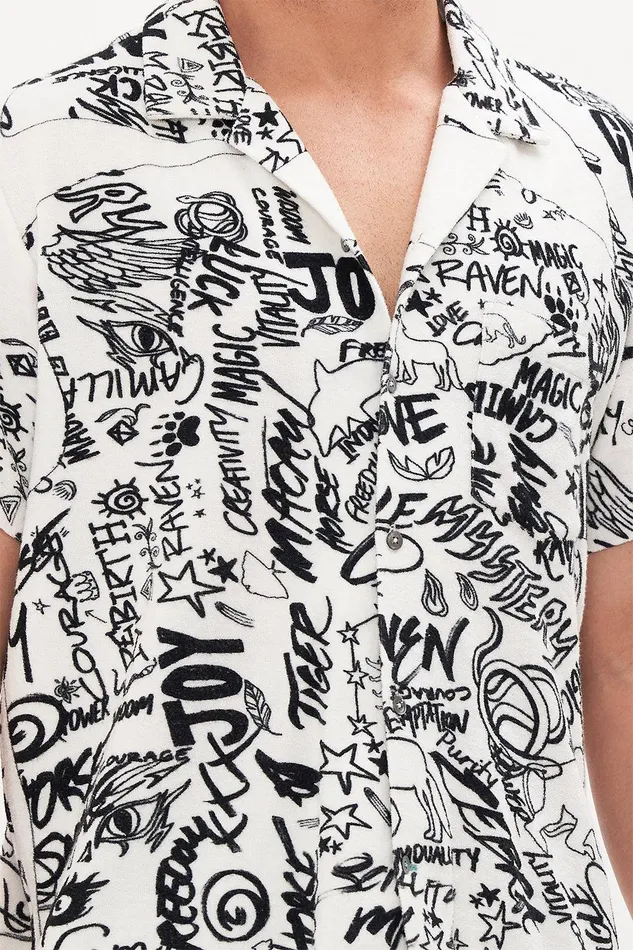 Camilla Sale Mens Terry Towelling Short Sleeve Button Up Shirt Creature Feature 8211 Mens Camilla Sale Mens Terry Towelling Short Sleeve Button Up Shirt Creature Feature 8211 Mens