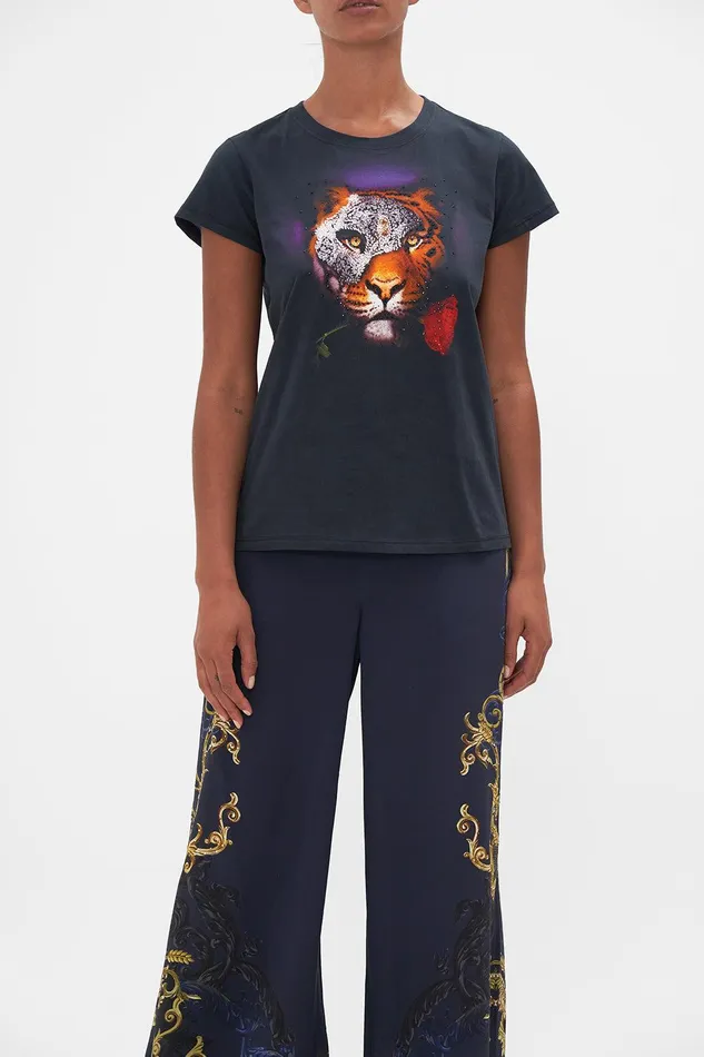 Camilla Tees Organic Cotton Slim Fit Tee 8211 Black Moonlight Melodies 8211 Womens Camilla Tees Organic Cotton Slim Fit Tee 8211 Black Moonlight Melodies 8211 Womens