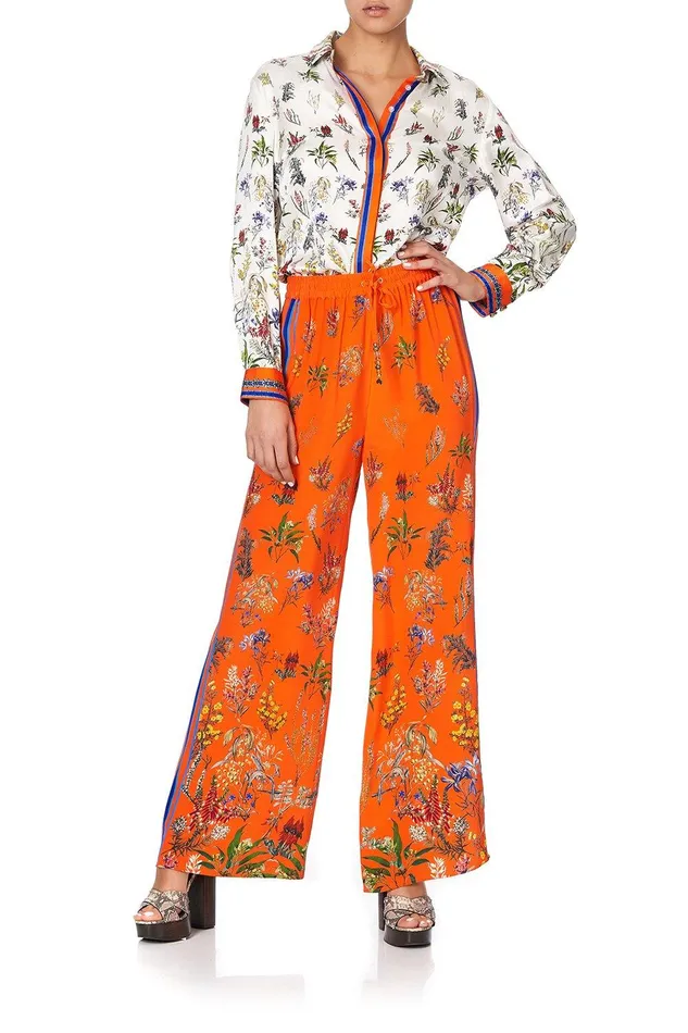 Camilla Wide Leg Pants Drawstring Pant With Side Panel Gone Coast 8211 Womens