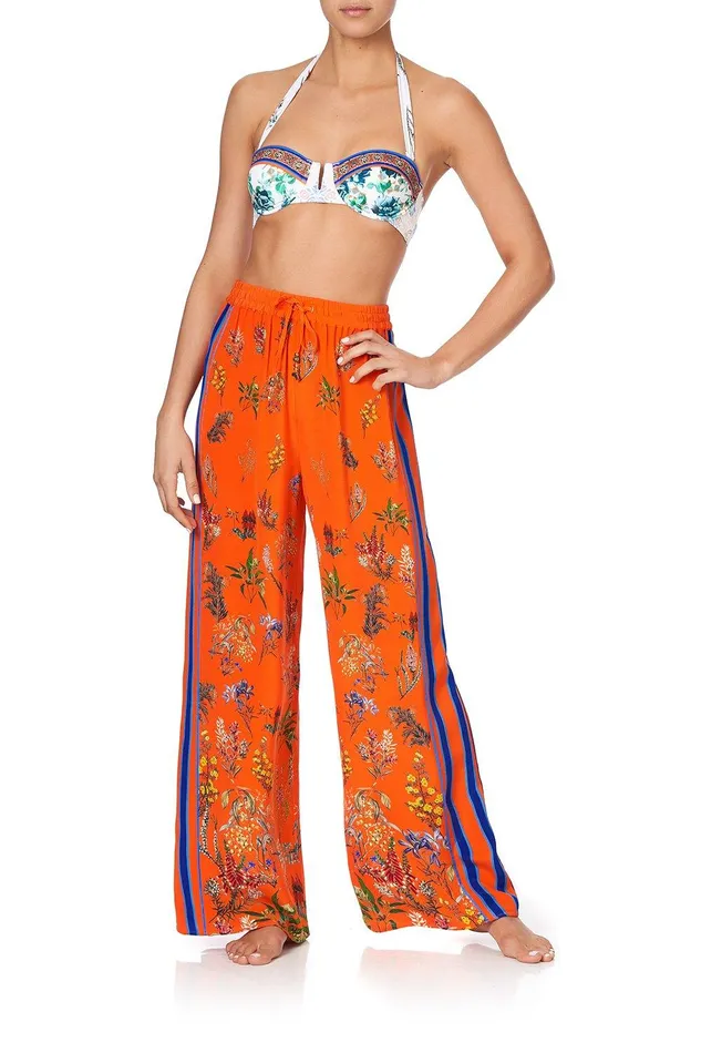Camilla Wide Leg Pants Drawstring Pant With Side Panel Gone Coast 8211 Womens