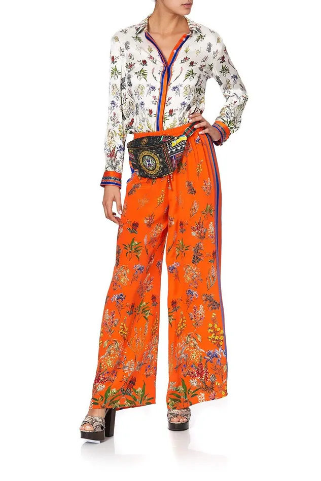 Camilla Wide Leg Pants Drawstring Pant With Side Panel Gone Coast 8211 Womens
