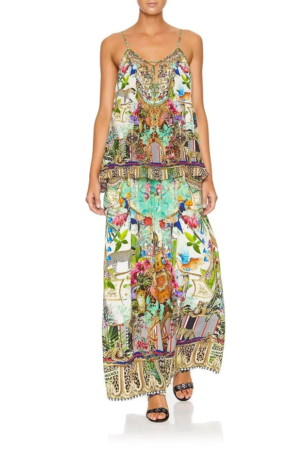 Camilla Wide Leg Pants Wide Leg Pant With Gathered Pockets Champagne Coast 8211 Womens