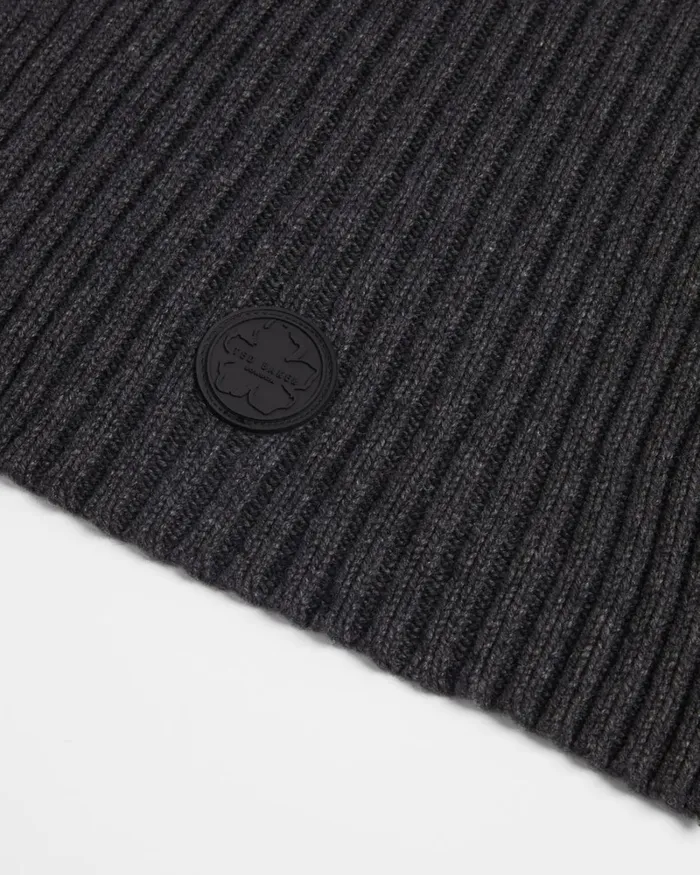 Cardigan Stitch Scarf Dark Gray Men Ted Baker Scarves Cardigan Stitch Scarf Dark Gray Men Ted Baker Scarves