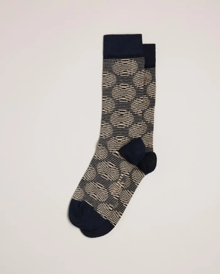 Circular Geometric Socks Dark Navy Men Ted Baker Socks