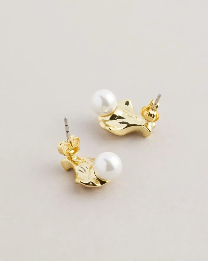 Clam Shell Stud Earrings Gold Color Women Ted Baker Jewelry