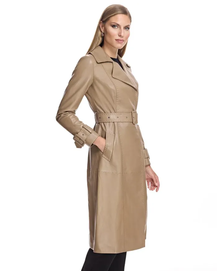 Coats Women039s Maximilian Leather Belted Trench Coat
