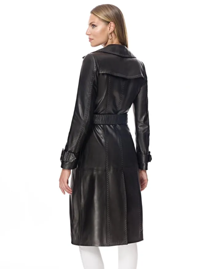 Coats Women039s Maximilian Leather Belted Trench Coat